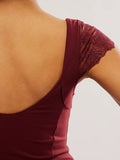 Lace Detail V - Neck Cap Sleeve Top