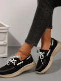 Lace Up Round Toe Sneakers