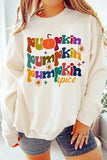 Letter Graphic Long Sleeve Pumpkin Spice Sweatshirt - In Control Clothing