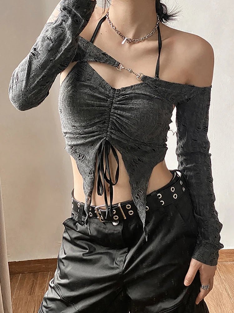In Control Clothing: Trendy Y2K Fairy Grunge Crop Top In Control Clothing: Trendy Y2K Fairy Grunge Crop Top