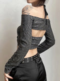 Long Sleeve Camisole Fairy Grunge Crop Top - In Control Clothing