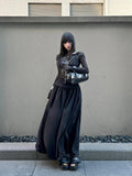 Long Sleeve Sheer Gothic Top - Black Graphic T-Shirt Y2K Fashion - In Control Clothing