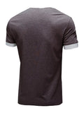 Men's Contrast Trim Henley Top