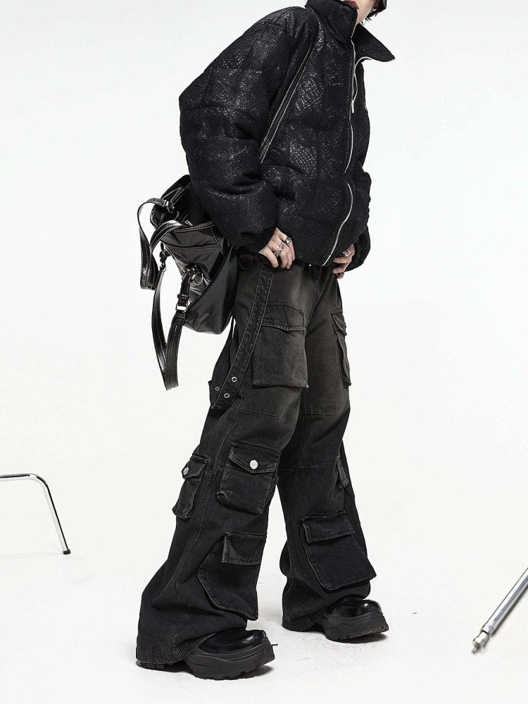 Retro Cyber Grunge Wide-Leg Men's Jeans | In Control