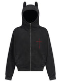 Men's Devil Horn Zip - Up Hoodie