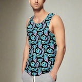 Mens Fitted All - Over Print Smiley Tank Top - In Control Clothing