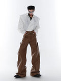 Men’s Frutiger Ego Wide Leg PU Leather Pants - In Control Clothing