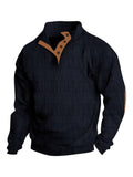 Men's Full Size Button Detail Long Sleeve Sweatshirt Plus Size