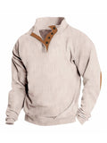 Men's Full Size Button Detail Long Sleeve Sweatshirt Plus Size