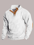 Men's Full Size Button Detail Long Sleeve Sweatshirt Plus Size