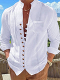 Men's Full Size Button Up Long Sleeve Shirt Plus Size