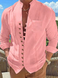 Men's Full Size Button Up Long Sleeve Shirt Plus Size