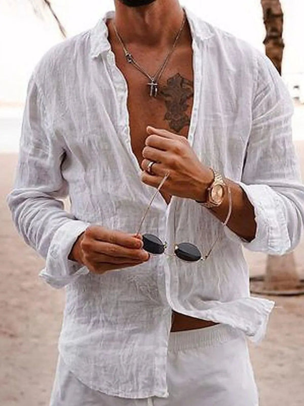 Men's Full Size Button Up Long Sleeve Shirt Plus Size