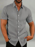 Men's Full Size Button Up Short Sleeve Shirt Plus Size