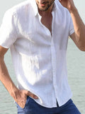 Men's Full Size Button Up Short Sleeve Shirt Plus Size