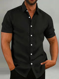 Men's Full Size Button Up Short Sleeve Shirt Plus Size