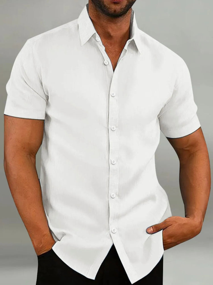 Men's Full Size Button Up Short Sleeve Shirt Plus Size