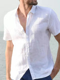 Men's Full Size Button Up Short Sleeve Shirt Plus Size