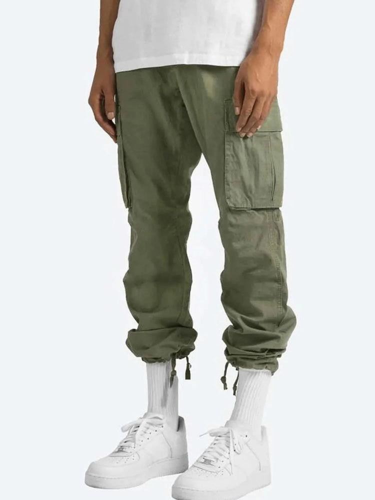 Men's Full Size Drawstring Pants with Cargo Pockets Plus Size