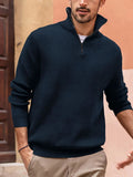 Men's Full Size Quarter Zip Long Sleeve Top Plus Size