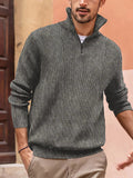 Men's Full Size Quarter Zip Long Sleeve Top Plus Size
