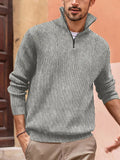 Men's Full Size Quarter Zip Long Sleeve Top Plus Size