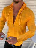 Men's Full Size Zip Up Long Sleeve Hooded Top Plus Size
