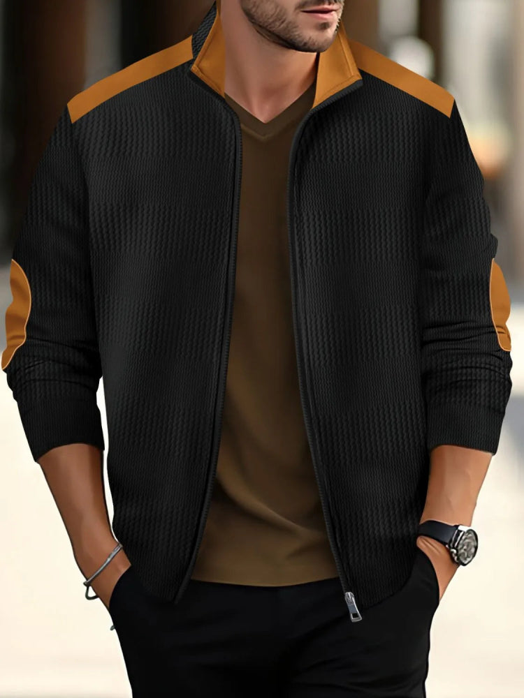 Men's Full Size Zip Up Long Sleeve Top Plus Size