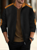 Men's Full Size Zip Up Long Sleeve Top Plus Size
