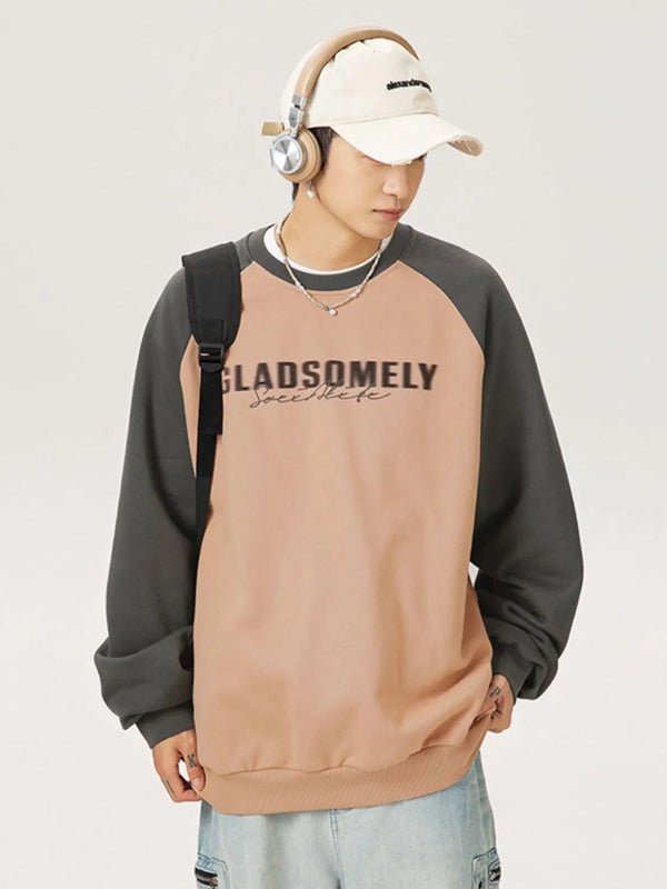Men's Letter Graphic Round Neck Long Sleeve Sweatshirt