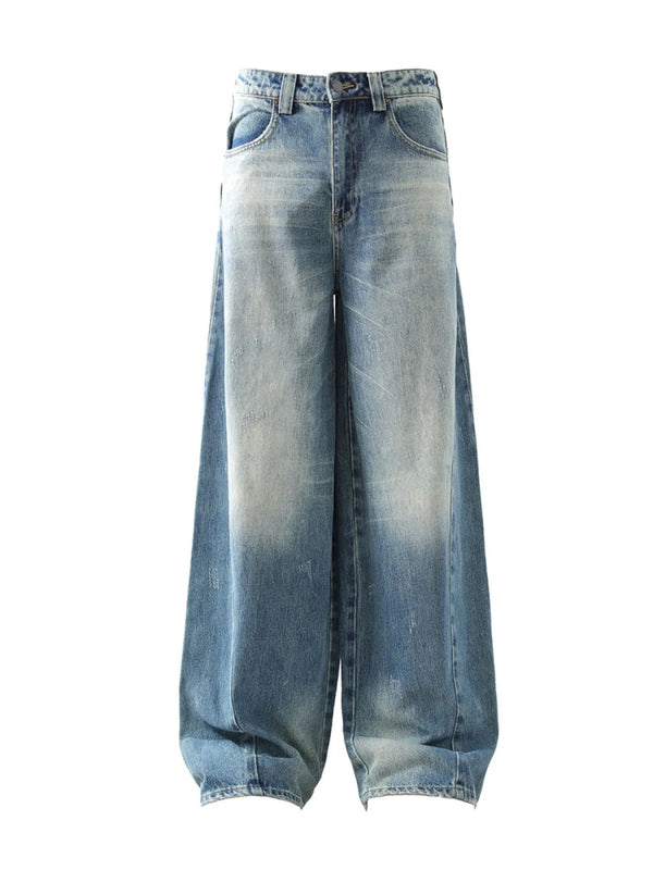 Men’s Light Wash Baggy Jeans – Wide Leg Streetwear