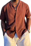 Men's Plus Size Button Down Short Sleeve Shirt