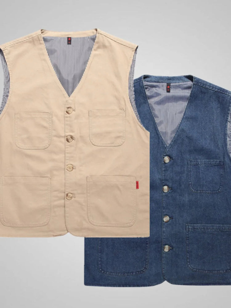 Men's Plus Size Button Up Vest