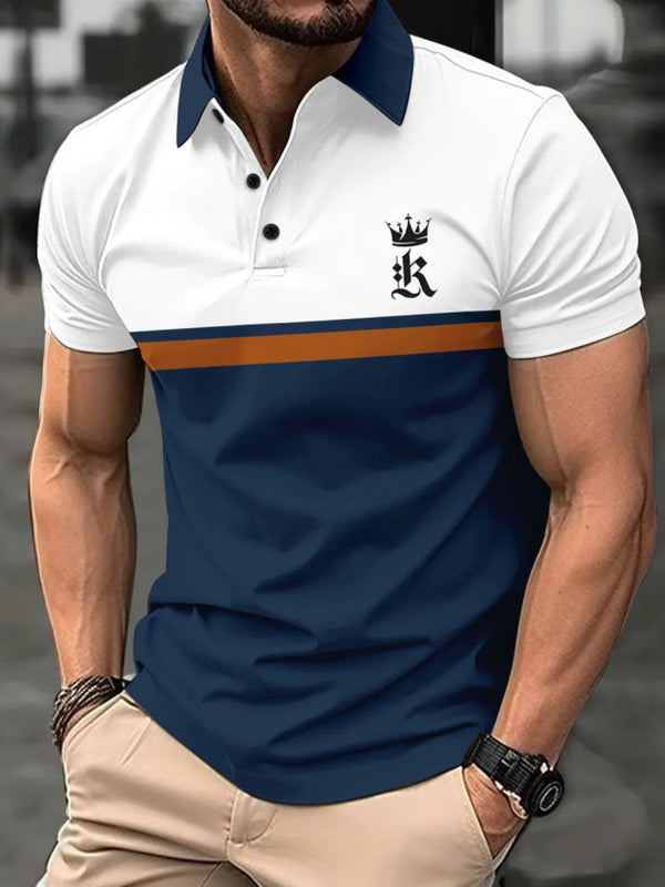 Men's Plus Size Collared Neck Short Sleeve Polo