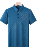 Men's Plus Size Geometric Pattern Quick - Dry Polo