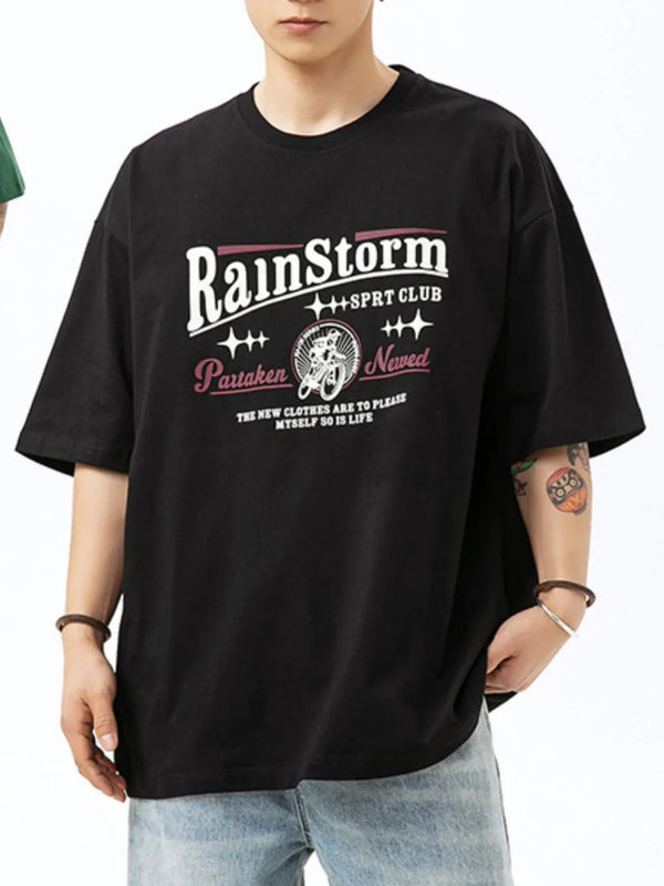 Men's Plus Size Graphic Round Neck Half Sleeve T-Shirt