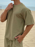 Men's Plus Size Round Neck Half Sleeve T-Shirt