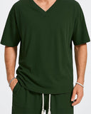 Men’s V - Neck Summer Short Set – Casual Beachwear Outfit