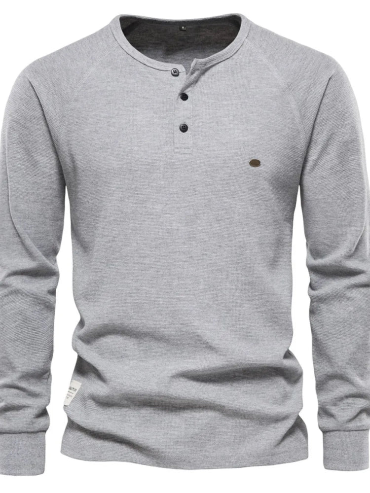 Men's Waffle - Knit Long Sleeve T-Shirt