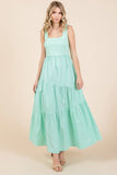 Mittoshop Mix Media Square Neck Maxi Dress