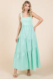 Mittoshop Mix Media Square Neck Maxi Dress