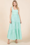 Mittoshop Mix Media Square Neck Maxi Dress