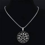 Modern Mystic Stainless Steel Pentagram Zodiac Necklace - In Control Clothing