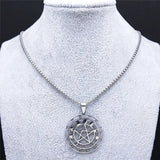 Modern Mystic Stainless Steel Pentagram Zodiac Necklace - In Control Clothing