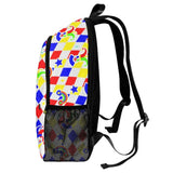 Multicolor Harlequin Backpack with Clown Aesthetic