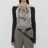 Off Shoulder Vintage Goth Top - In Control Clothing