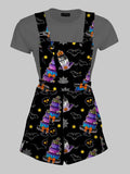 Pastel Goth Kawaii Halloween Overall Shorts - In Control Clothing