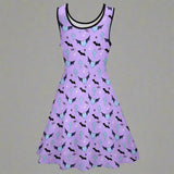 Pastel Goth Sleeveless Skater Dress - In Control Clothing