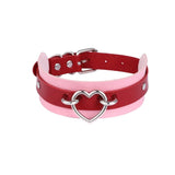 Pink And Red Collar Necklace with Two - Tone Heart - Valentine's Day Jewelry - In Control Clothing