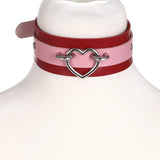 Pink And Red Collar Necklace with Two - Tone Heart - Valentine's Day Jewelry - In Control Clothing